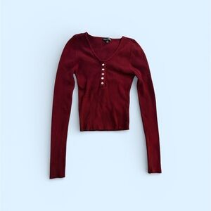 Fashion nova Burgundy Long Sleeve Top